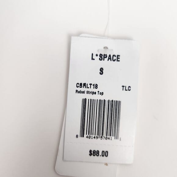 L*Space Rebel Stripe Bikini Top in Orange Size Small NWT - Picture 3 of 4